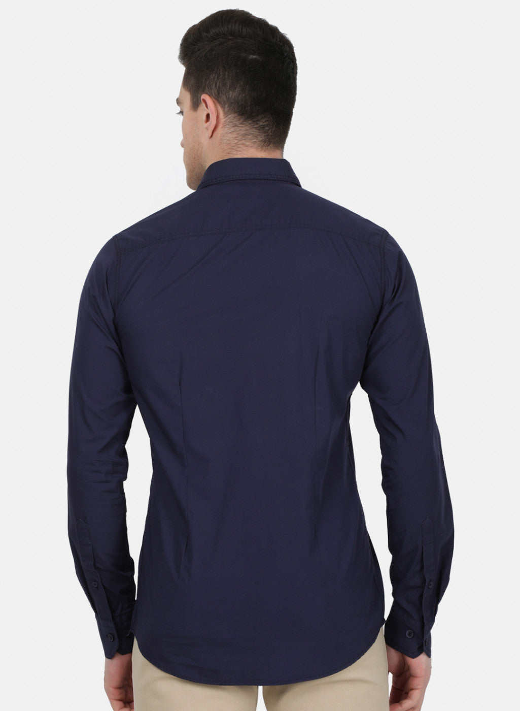 Mens NAvy Blue Solid Shirt