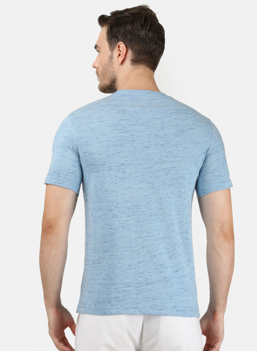 Mens Sky Blue Printed T-Shirt