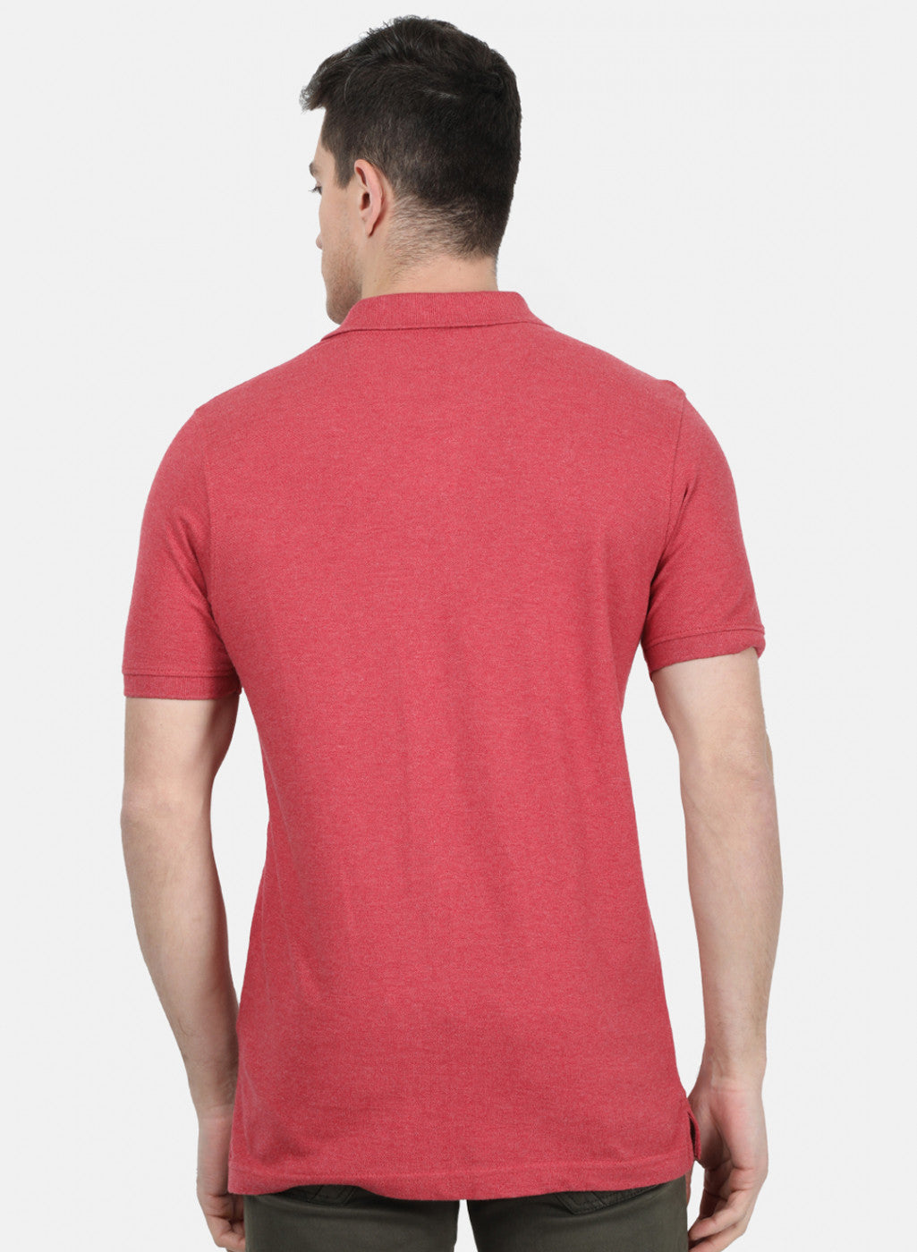 Mens Red Plain T-Shirt