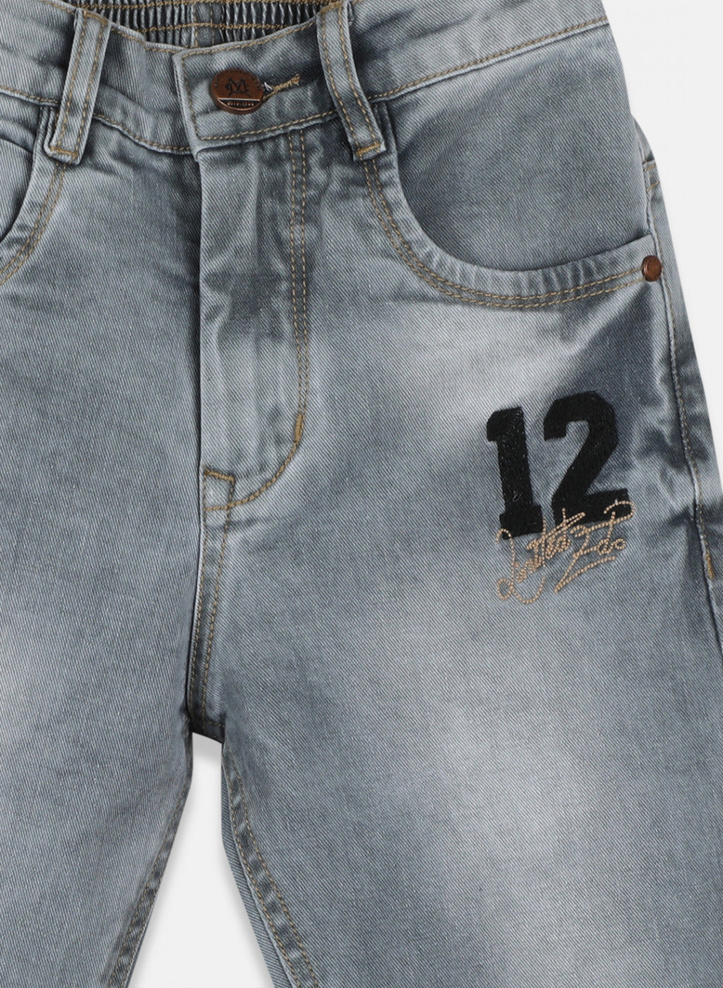 Boys Grey Heavy Wash Capri
