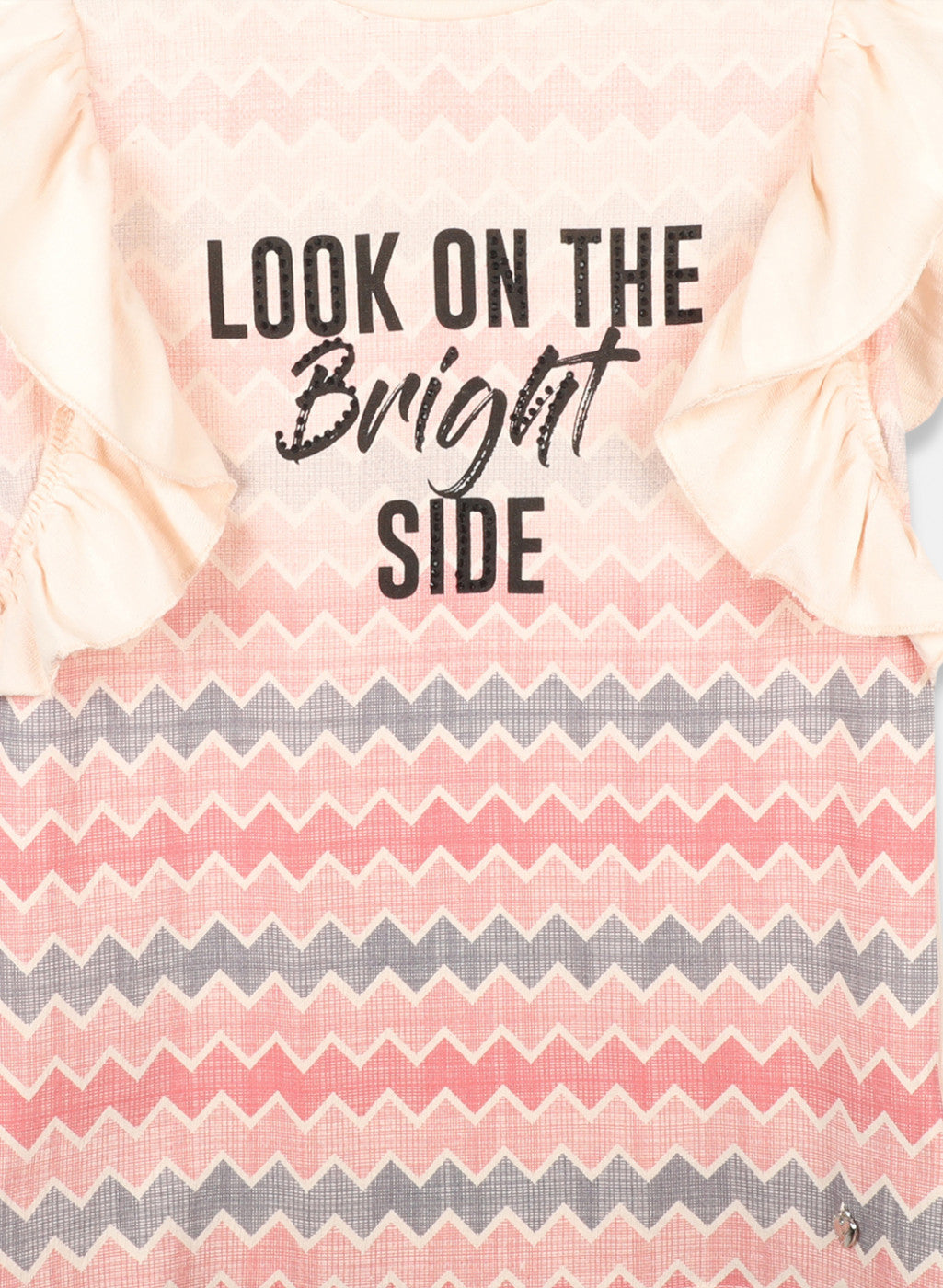 Girls Peach Printed Tops