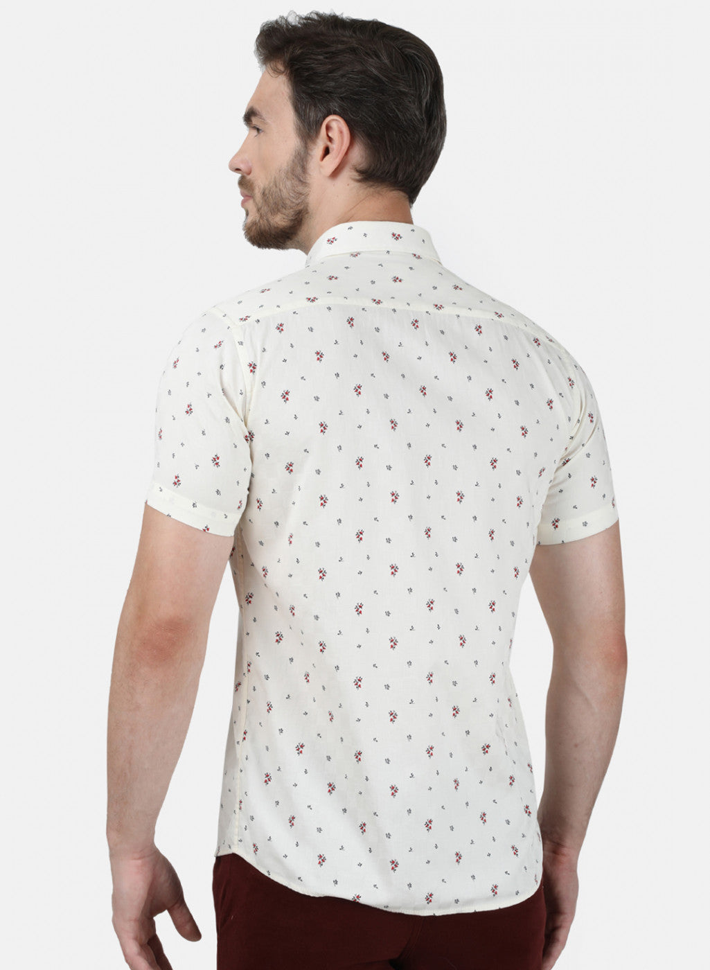 Mens Off White Printed Shirt