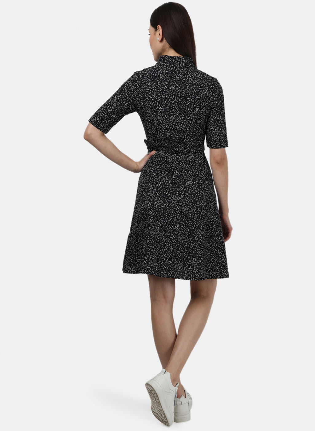 Womens Black Printed Dress