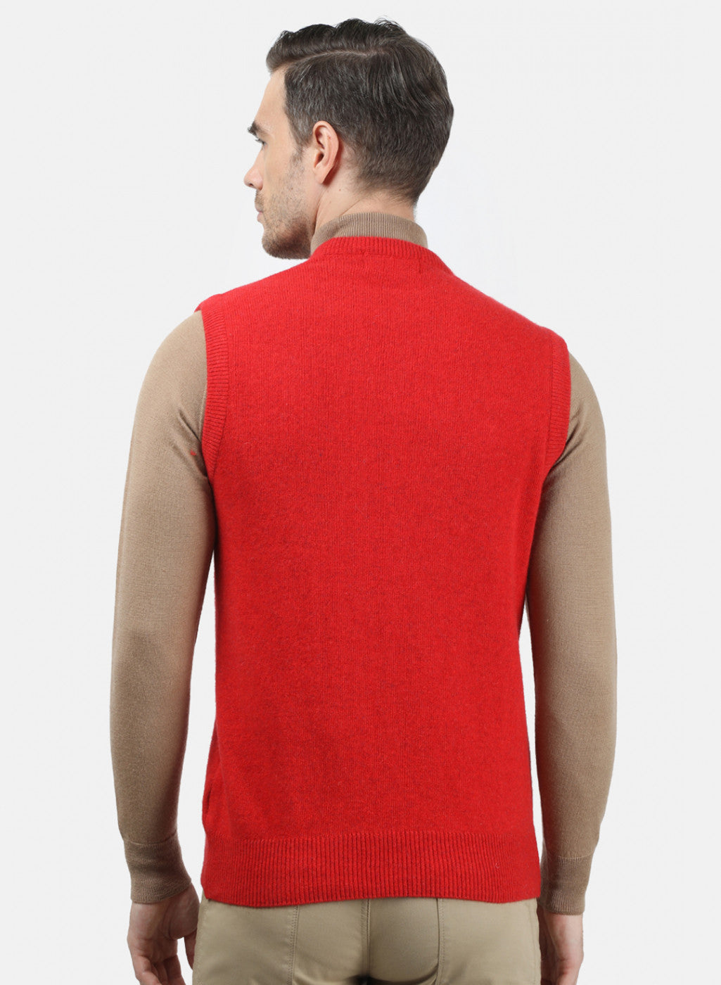 Men Red Solid Sweater