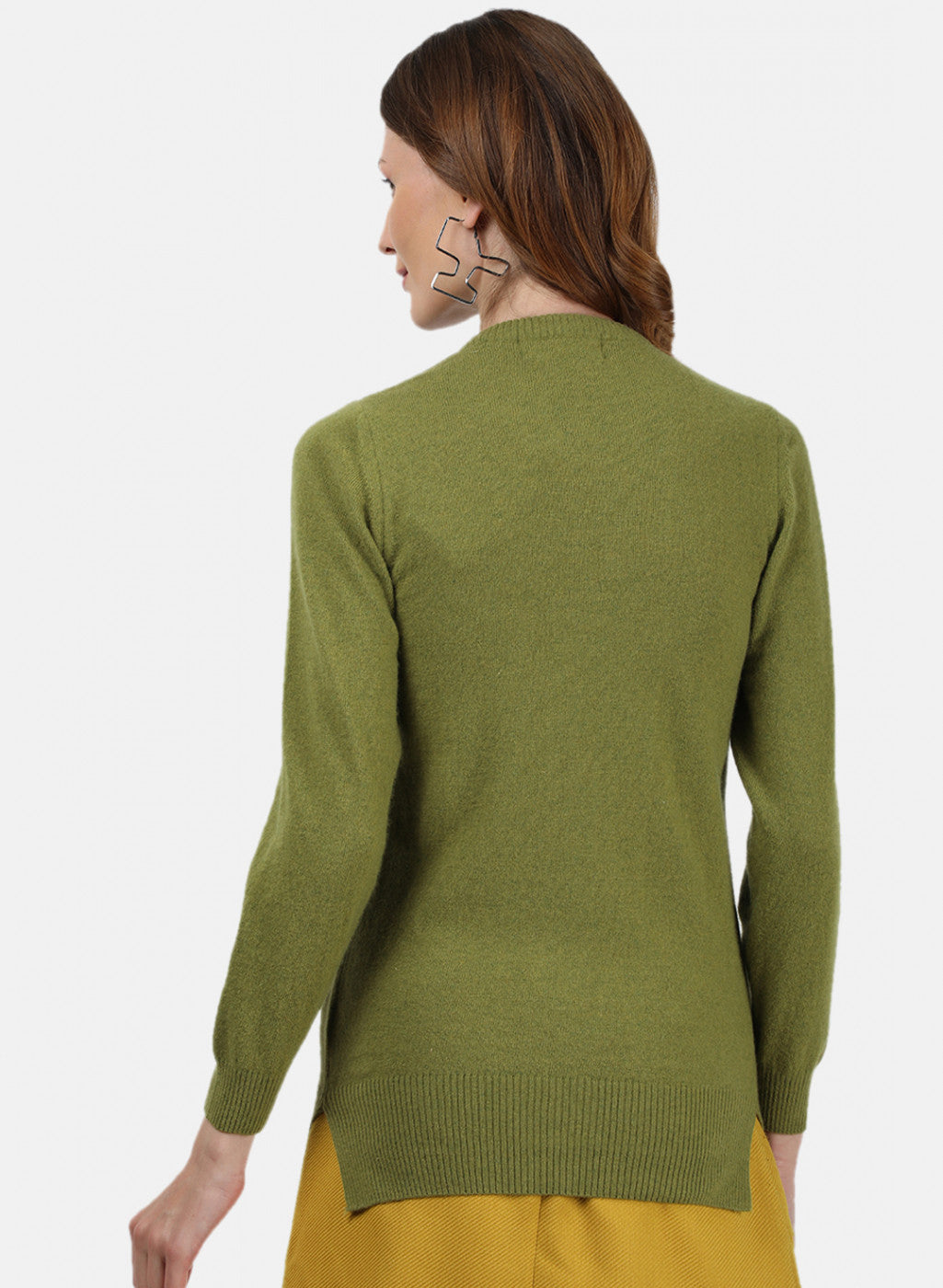Women Green Solid Cardigan