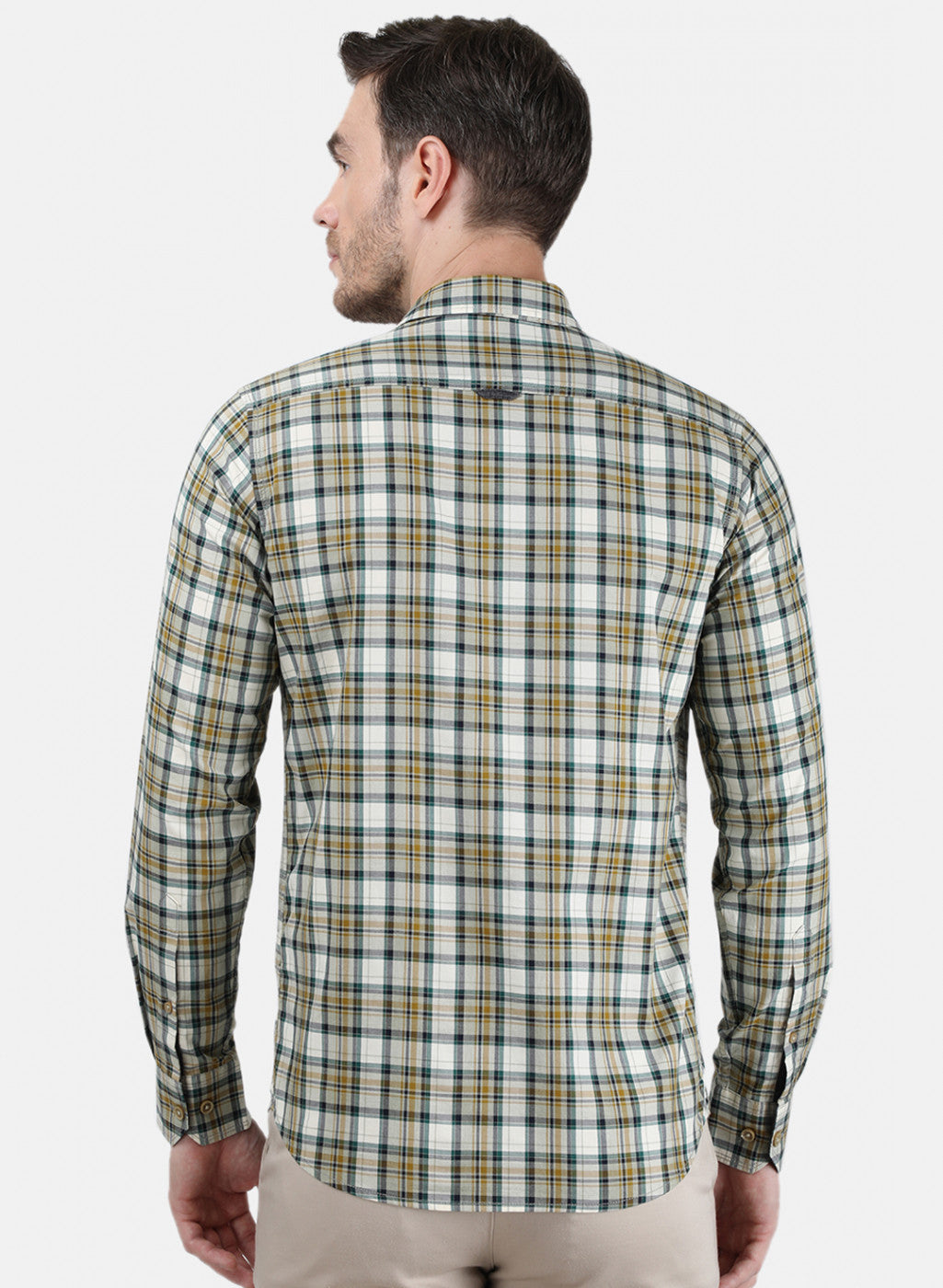 Mens Beige Check Shirt