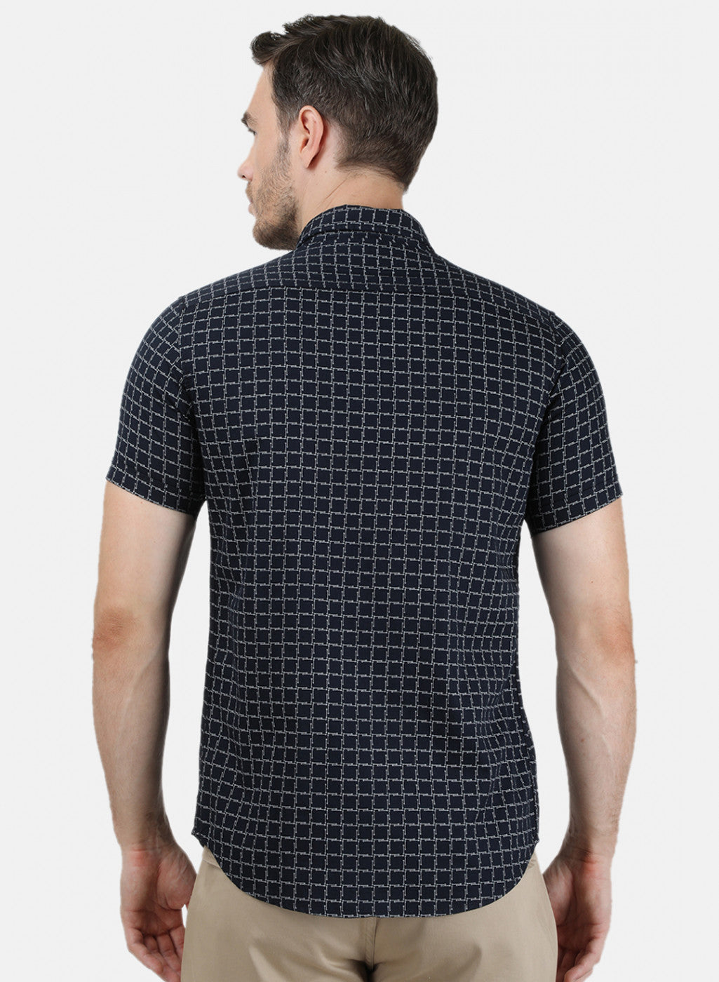 Mens NAvy Blue Printed Shirt
