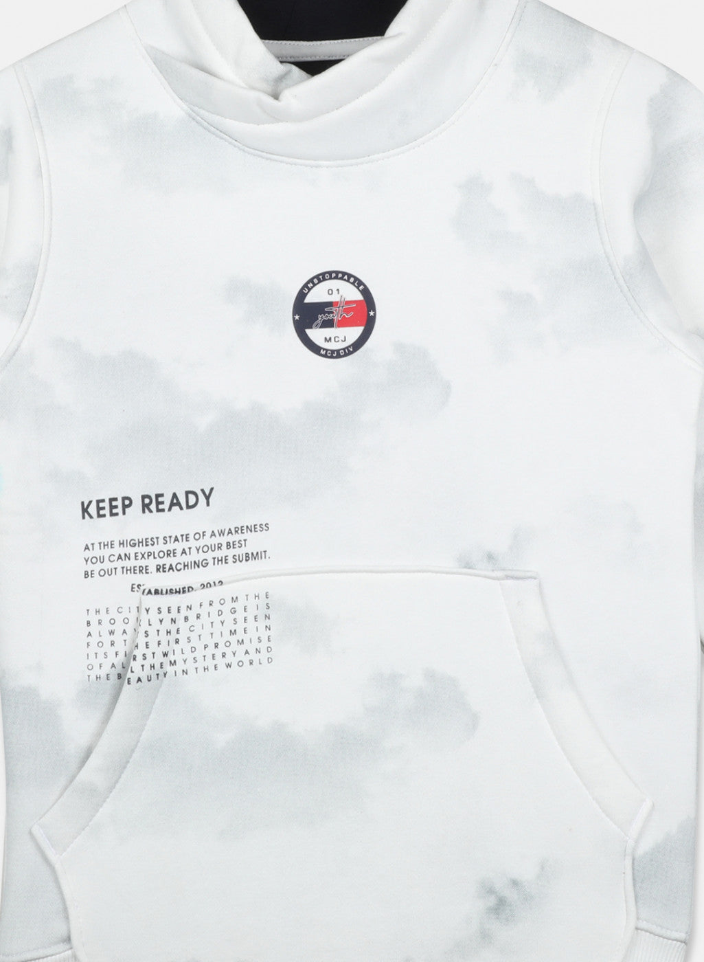 Boys White Printed Sweatshirt