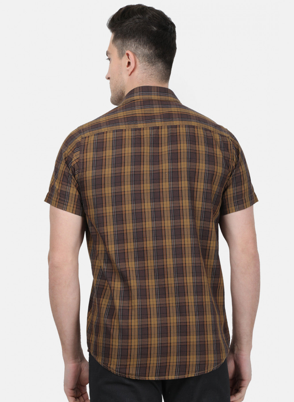 Mens Brown Check Shirt