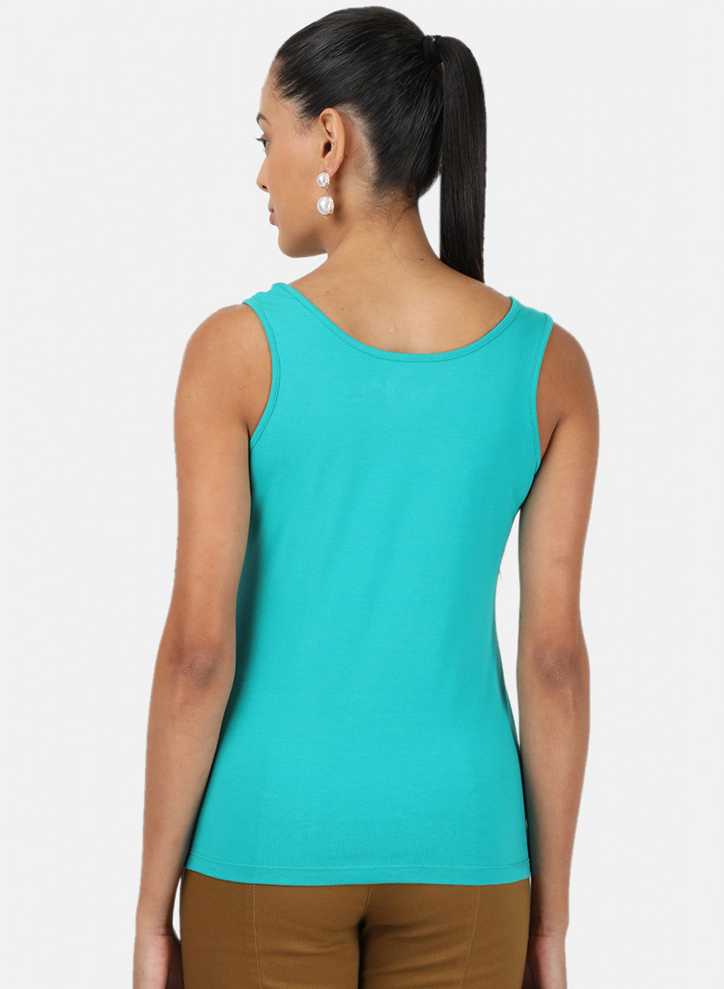 Womens Blue Plain Spaghetti