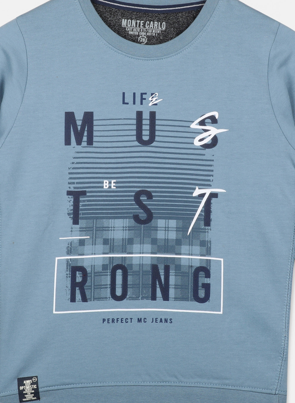 Boys Blue Printed Sweatshirt