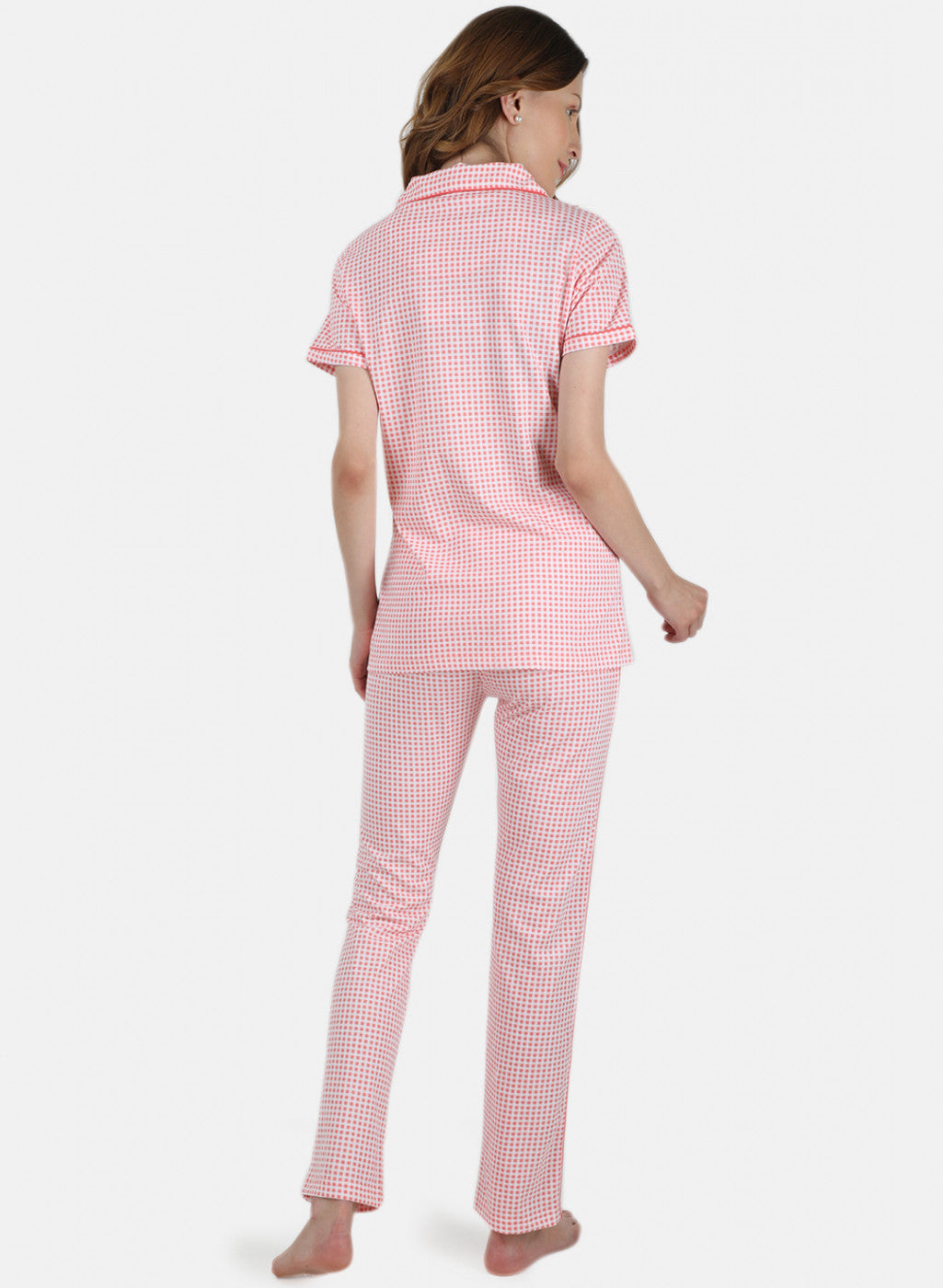 Womens White & Pink Printed Lower Set