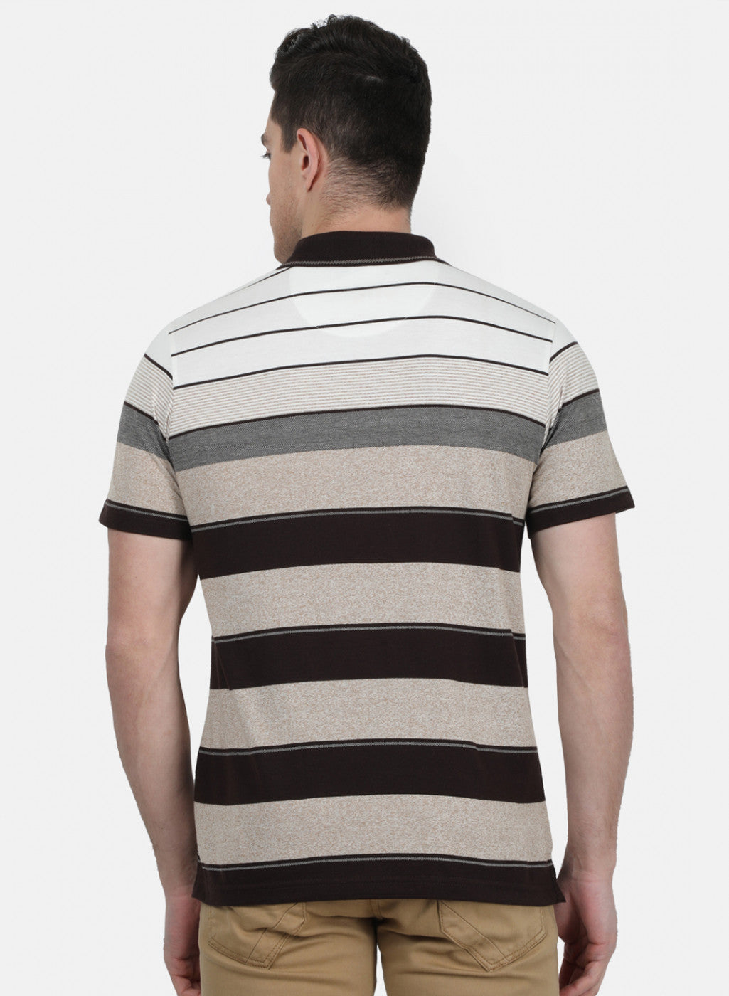 Mens Beige Stripe T-Shirt