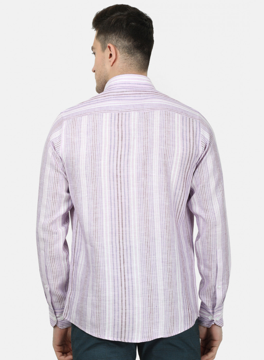Mens Pink Stripe Linen Shirt