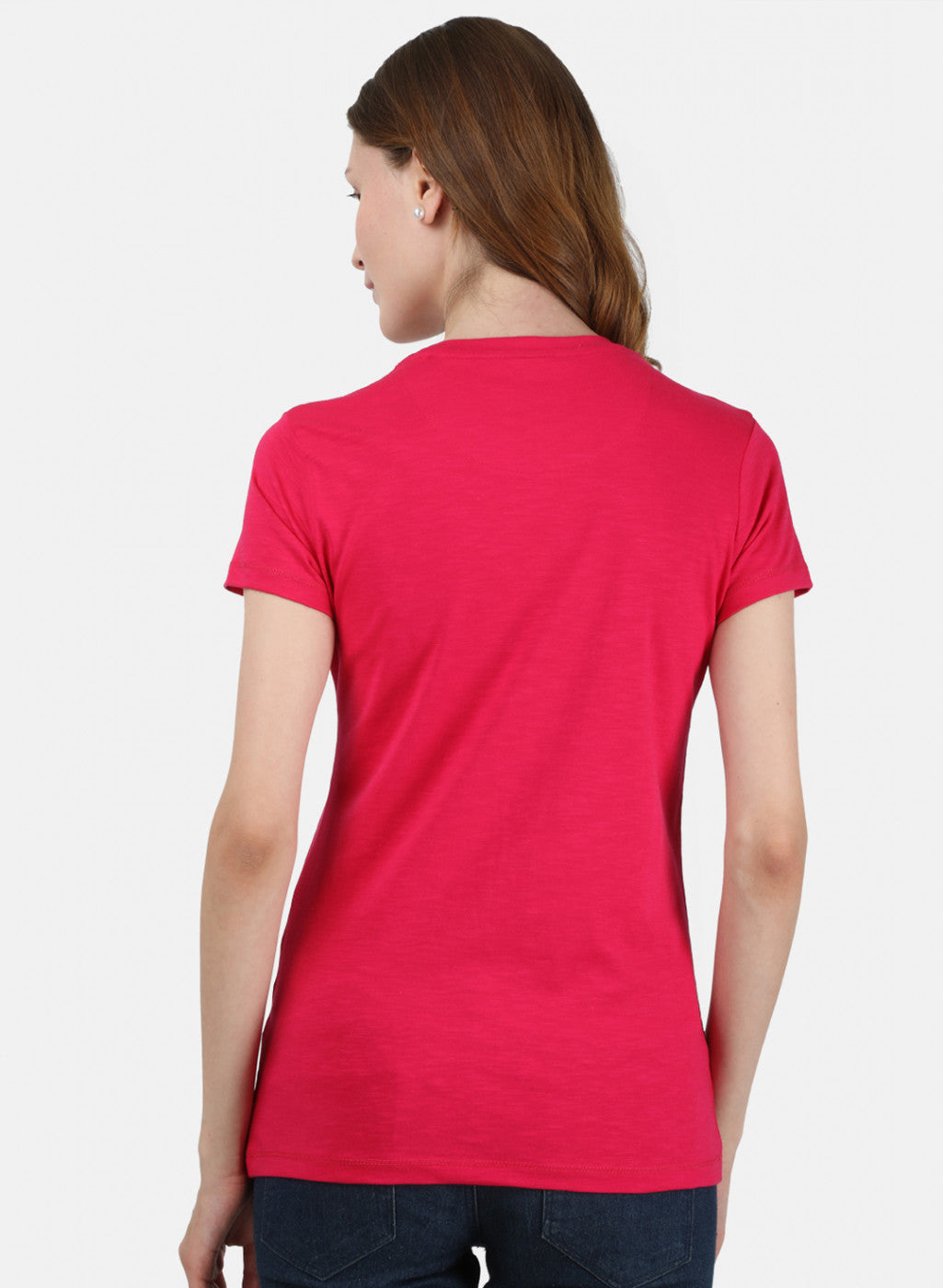 Womens Dark Pink Printed Top