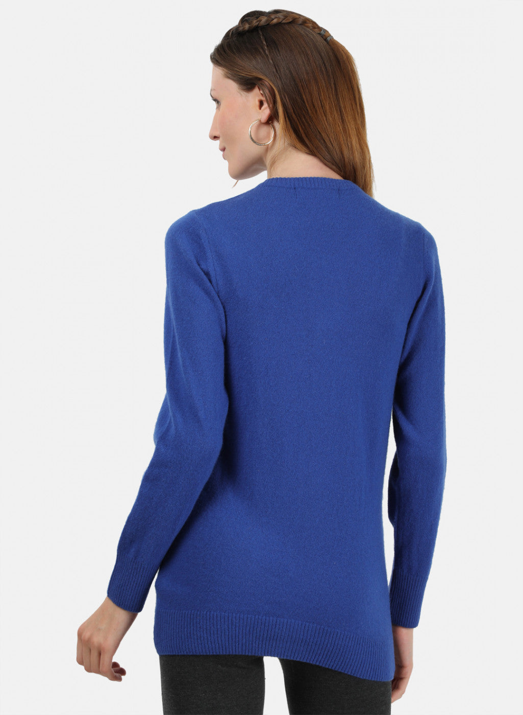 Women Royal Blue Solid Cardigan