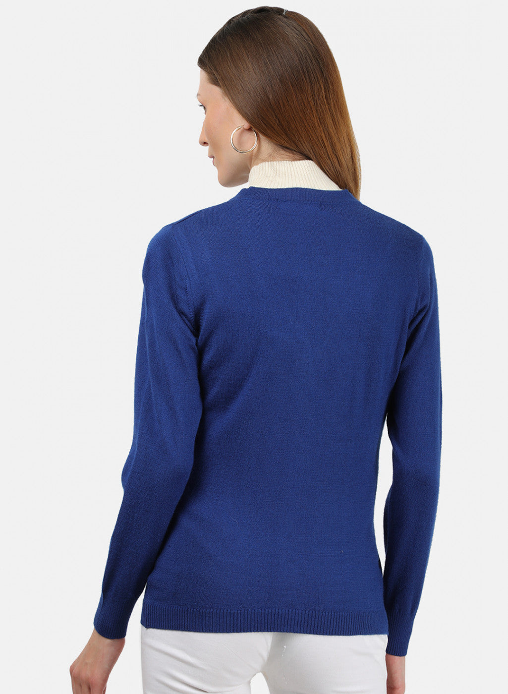 Women Royal Blue Solid Cardigan
