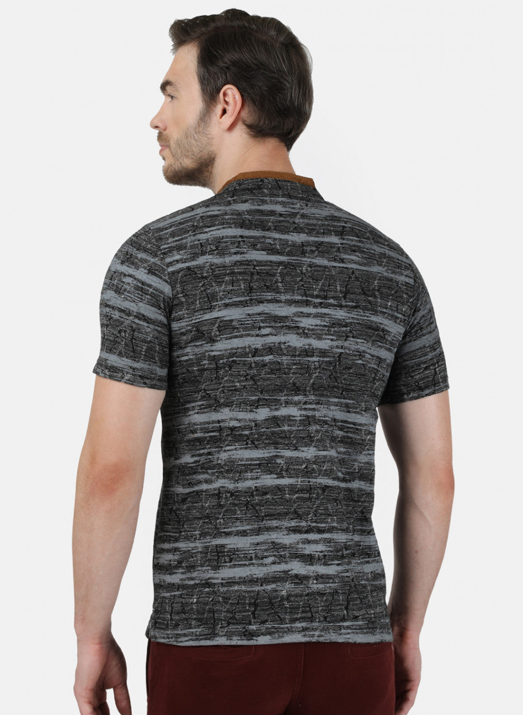 Mens Black Self T-Shirt