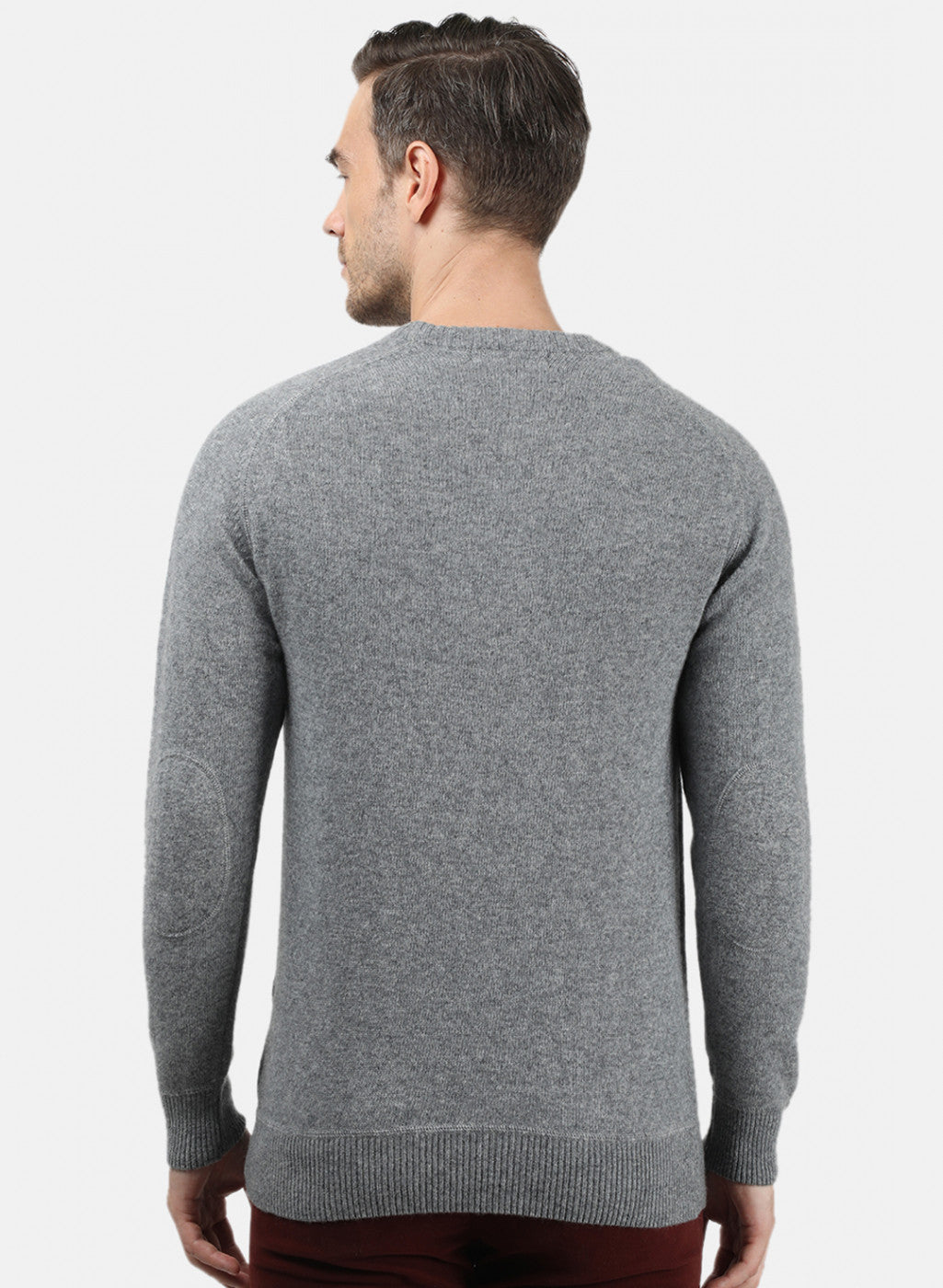 Men Grey Solid Pullover