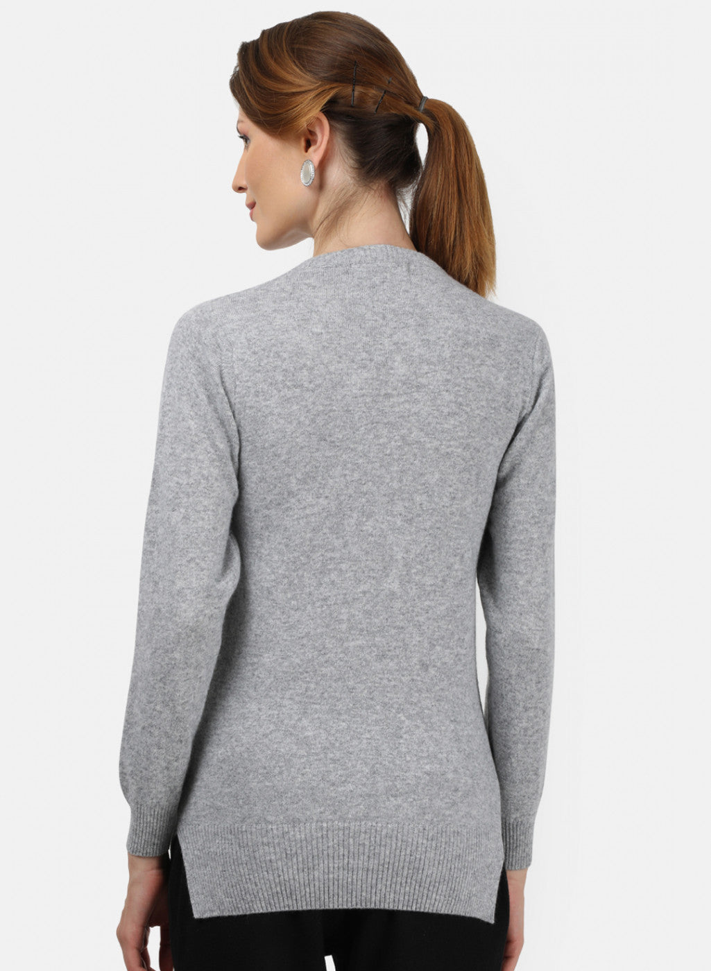 Women Grey Solid Cardigan