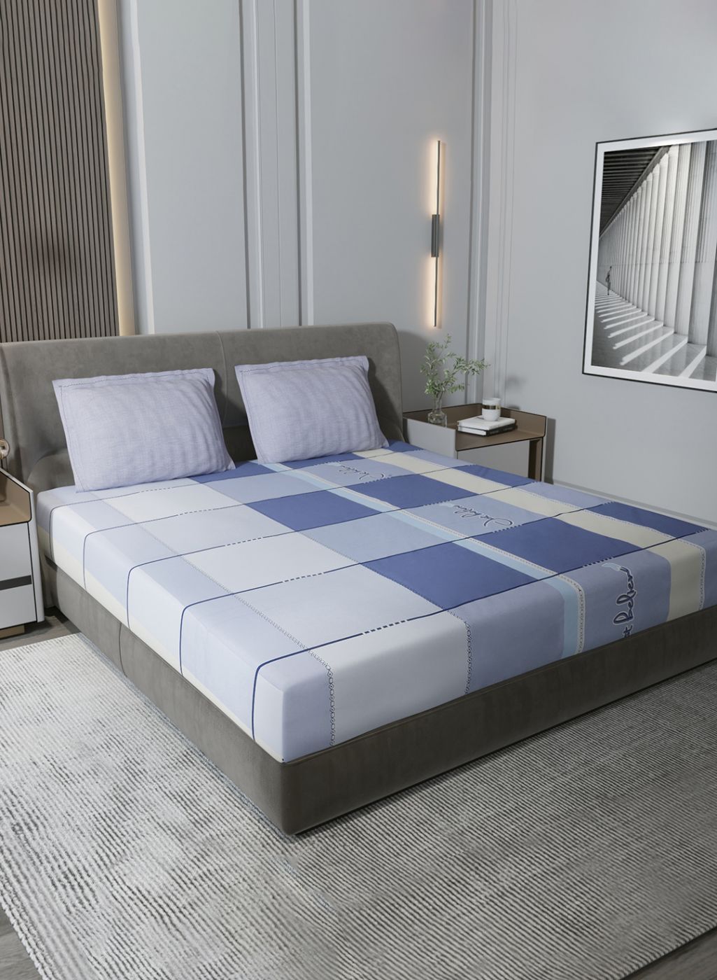 200TC Pure Cotton Queen Bedsheet with 2 Pillow Covers