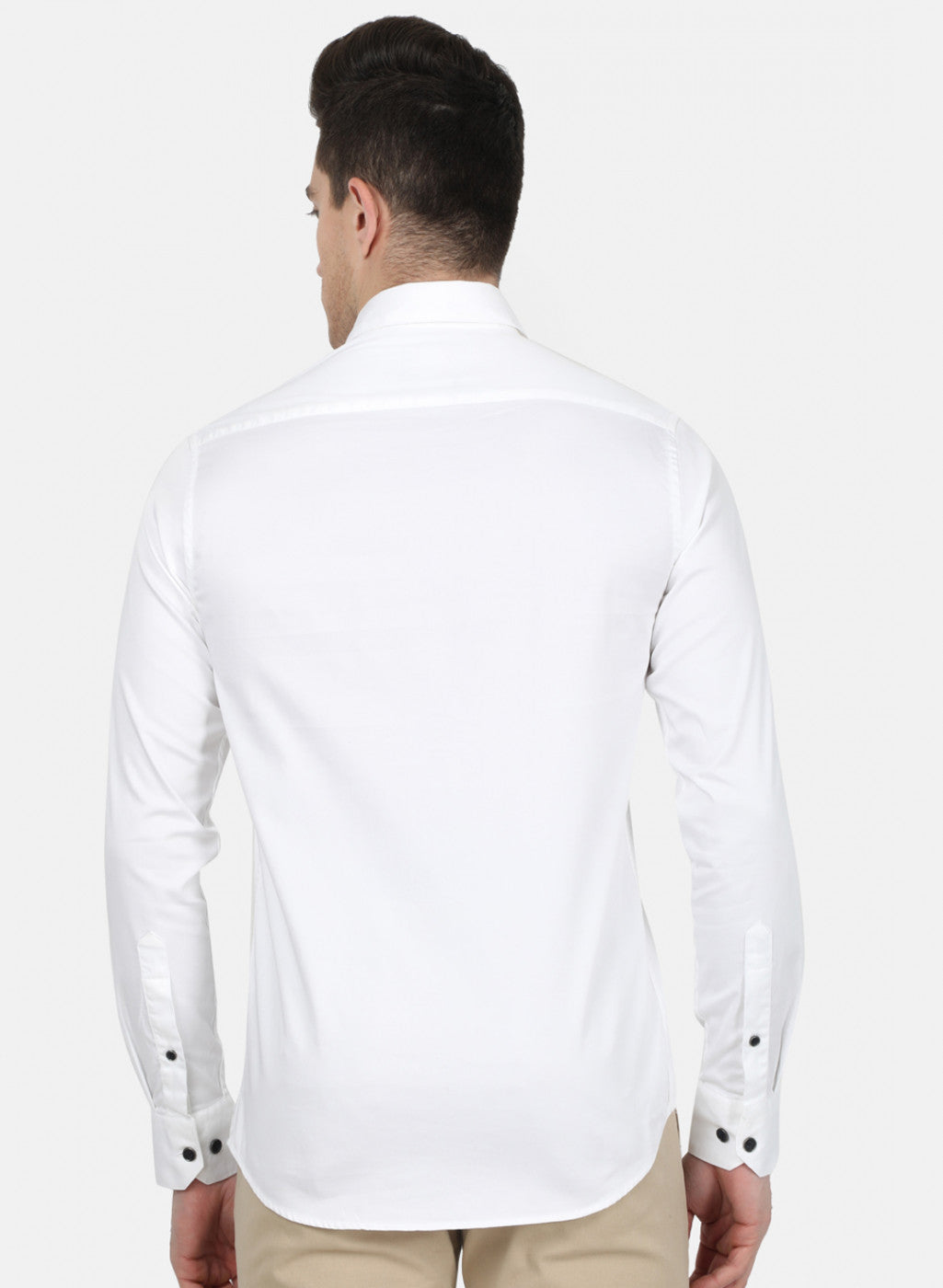 Mens White Solid Shirt