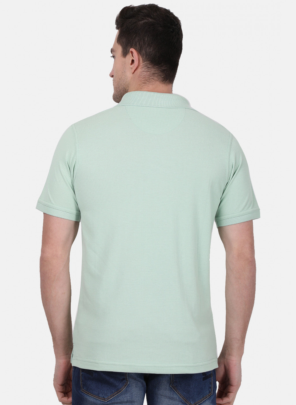 Mens Light Green Plain T-Shirt
