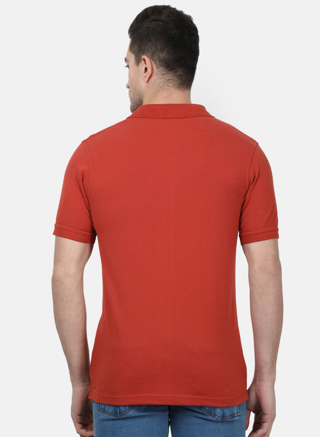 Mens Orange Plain T-Shirts