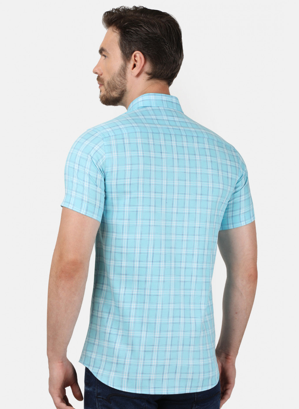 Mens Blue Check Shirt