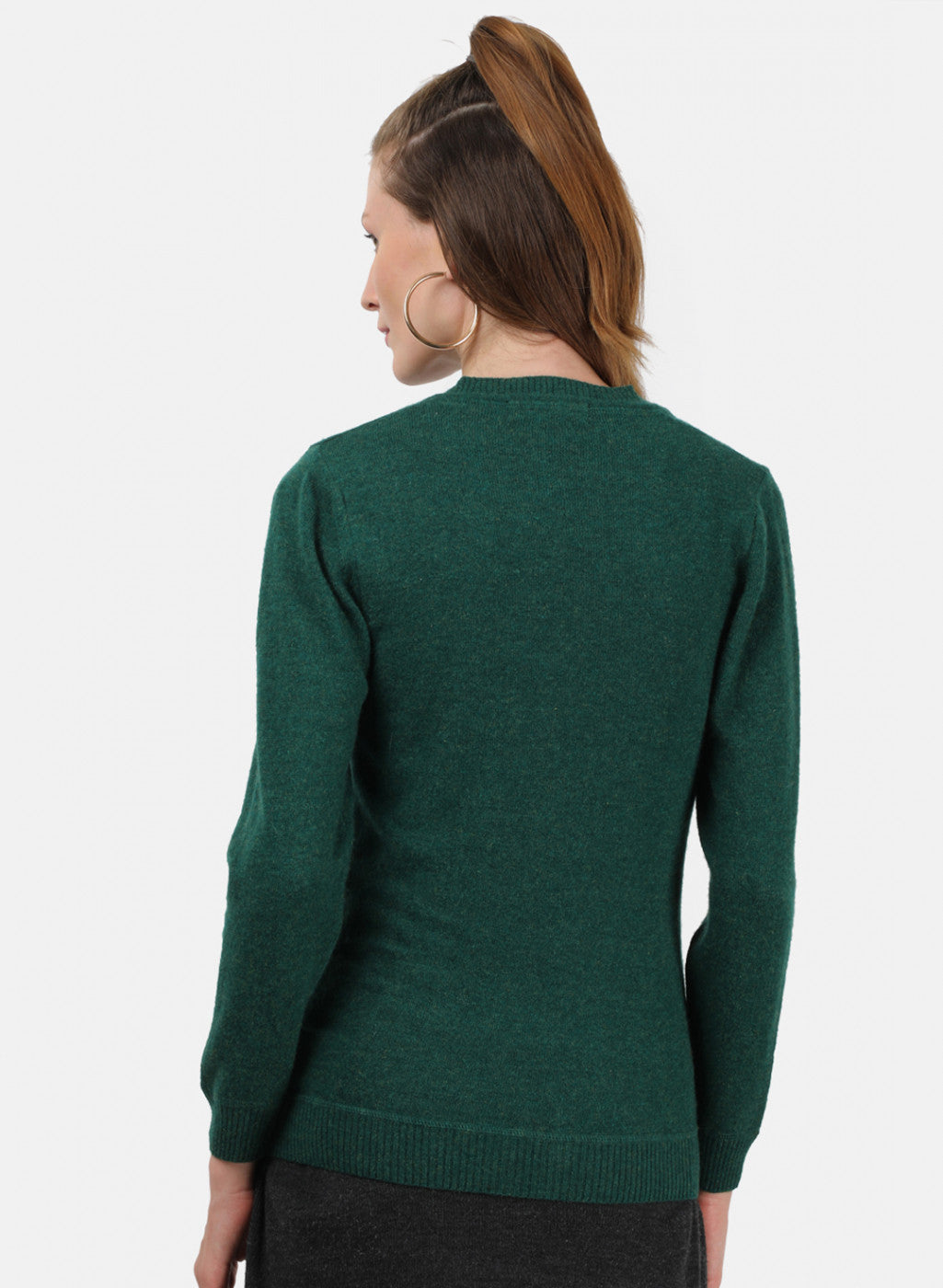 Women Green Solid Cardigan