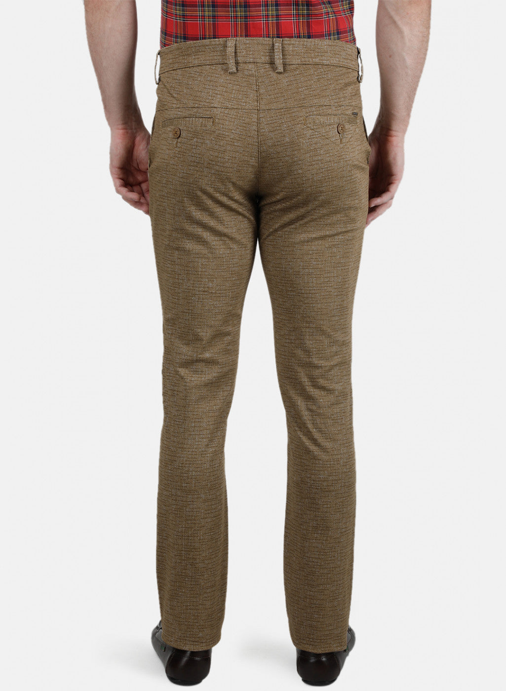 Mens Brown Printed Trousers