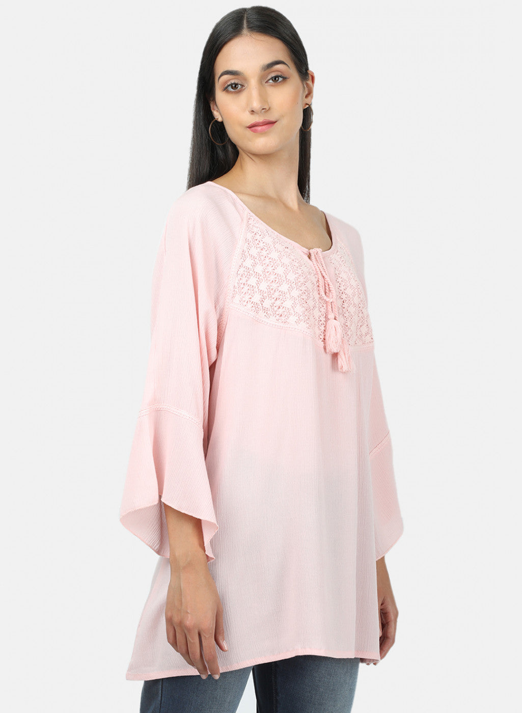 Womens Pink Plain Top