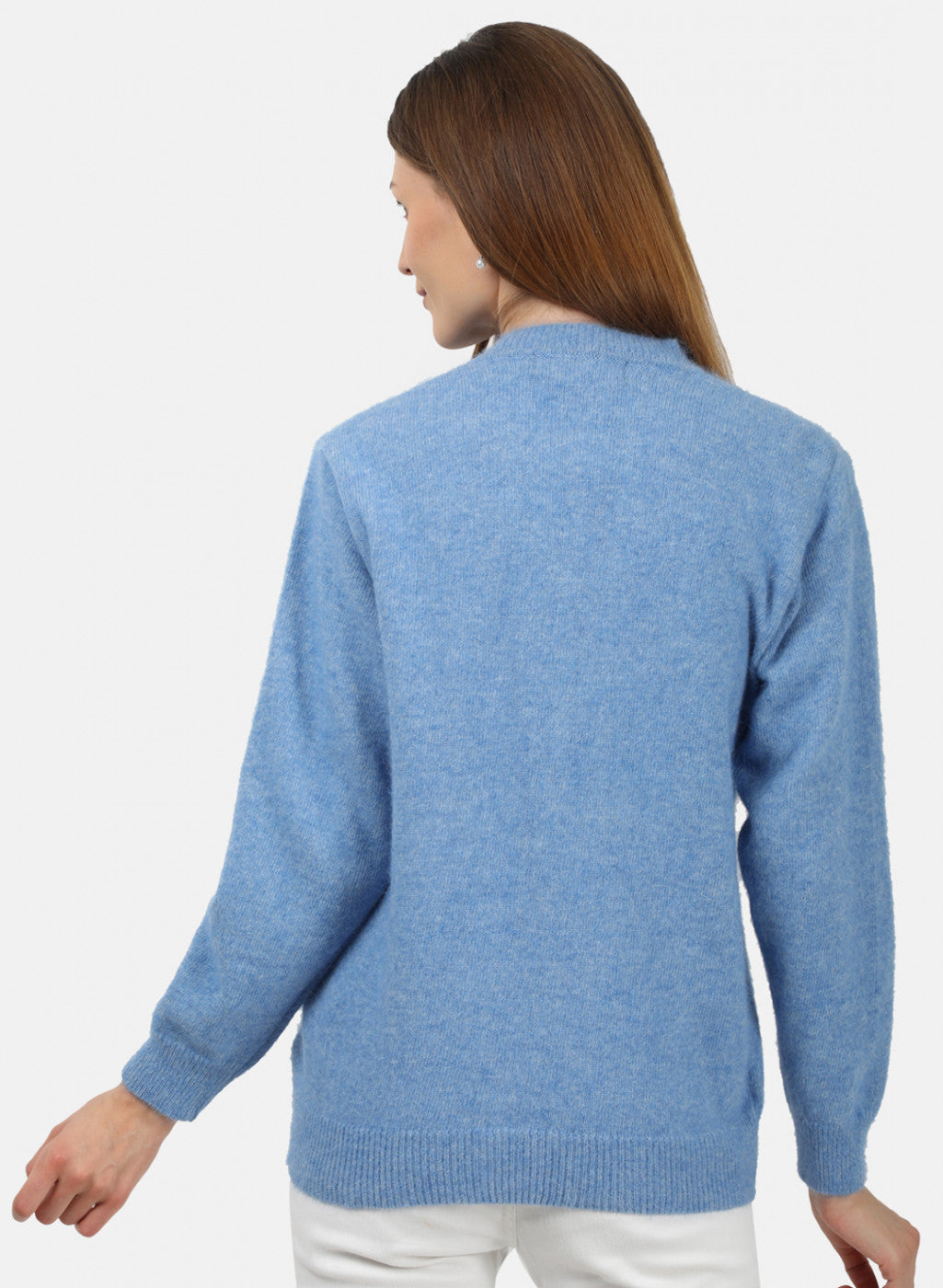 Women Blue Solid Cardigan