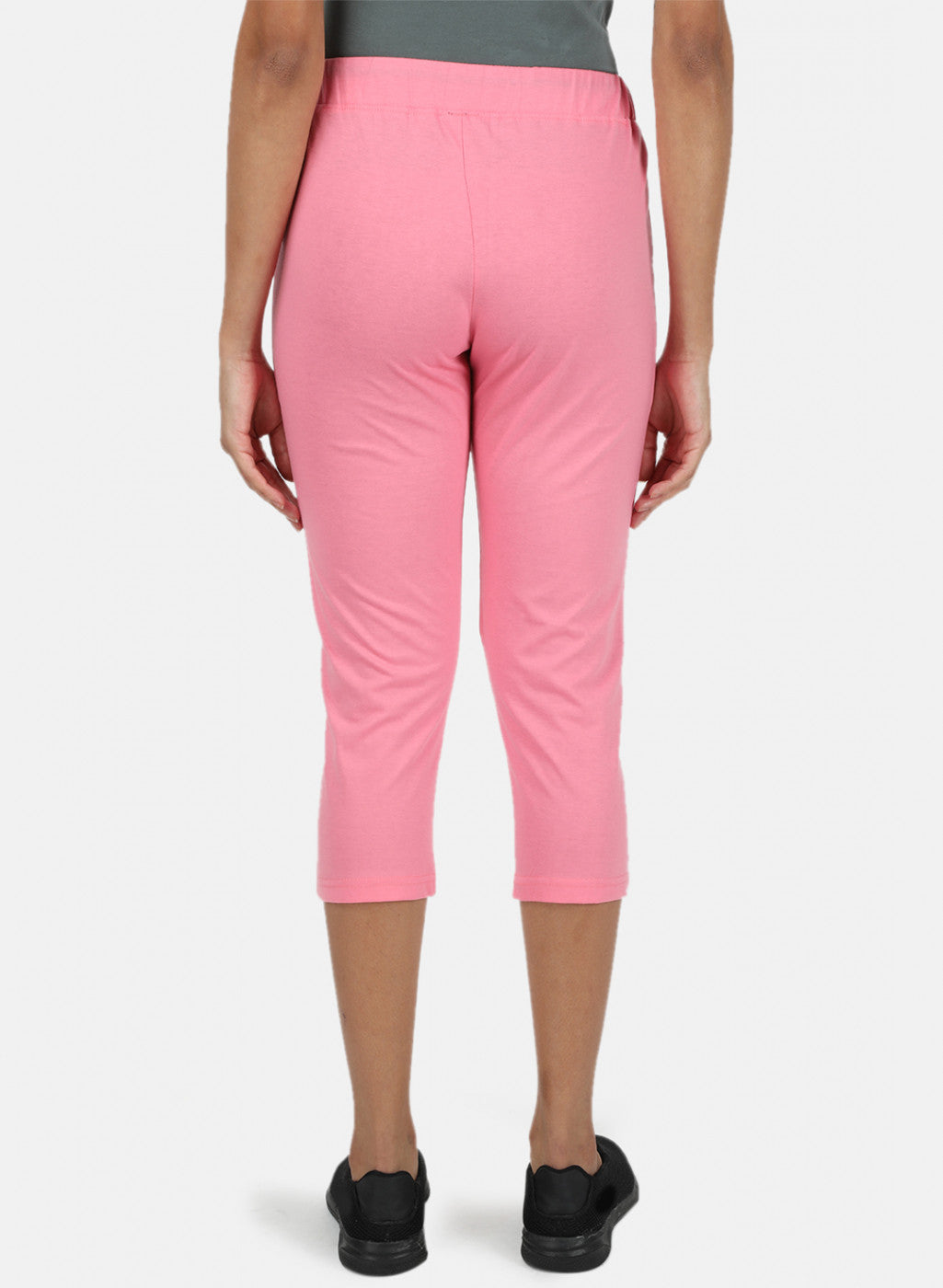 Womens Pink Plain Capri
