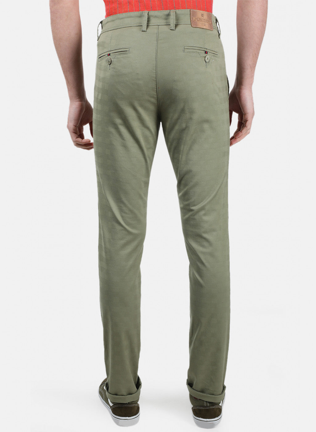 Men Green Check Trousers
