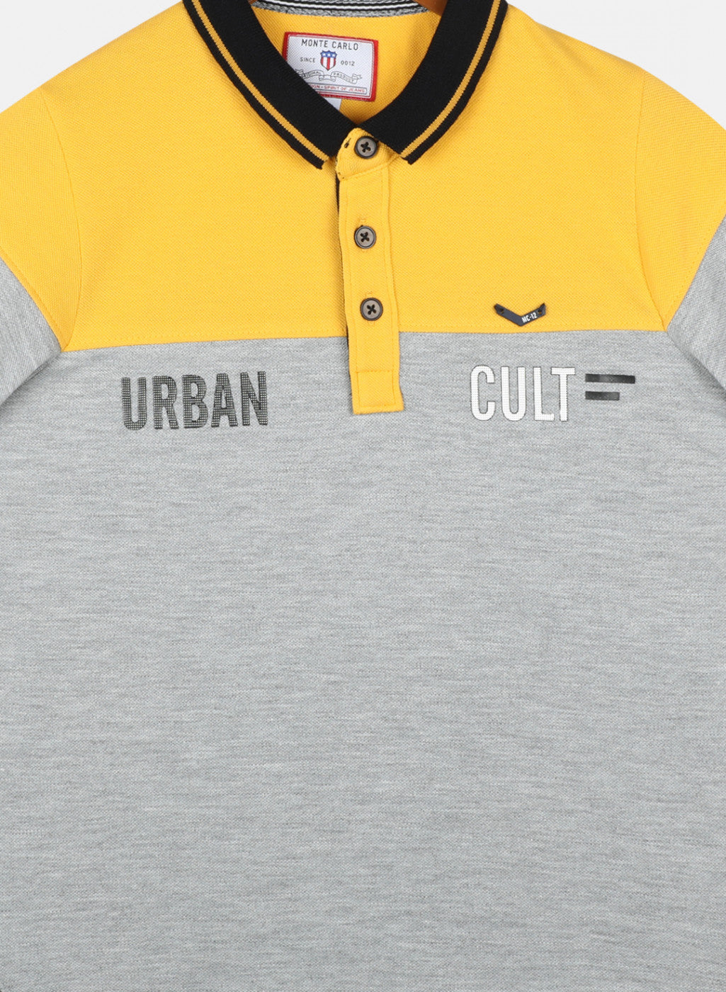 Boys Mustard & Grey Printed T-Shirt