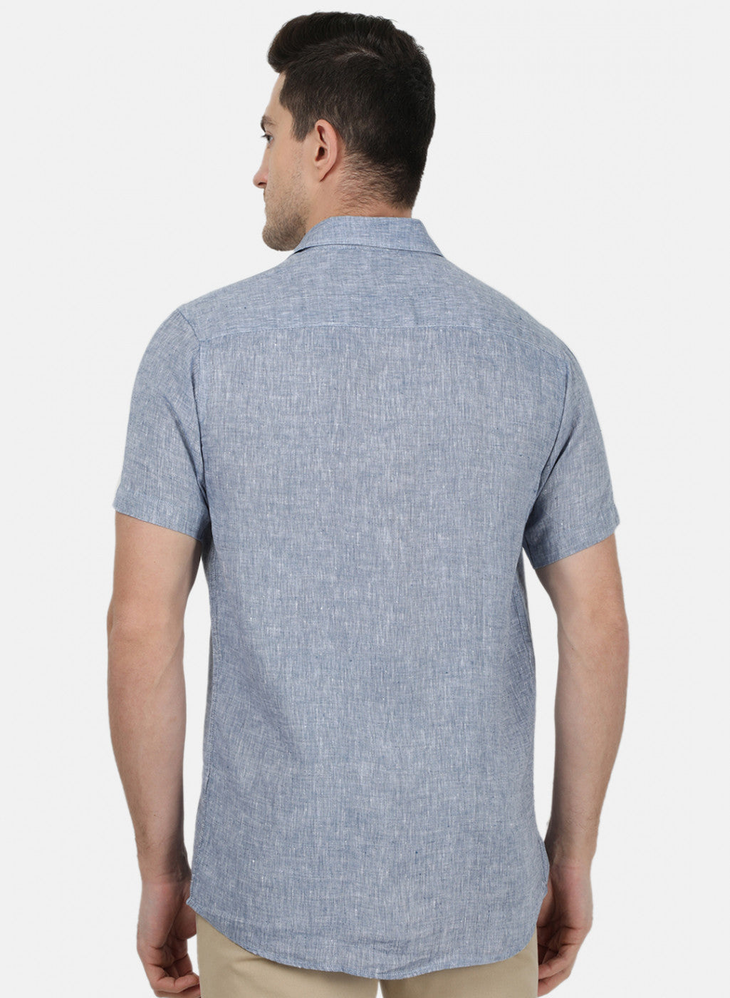 Mens Blue Solid Shirt