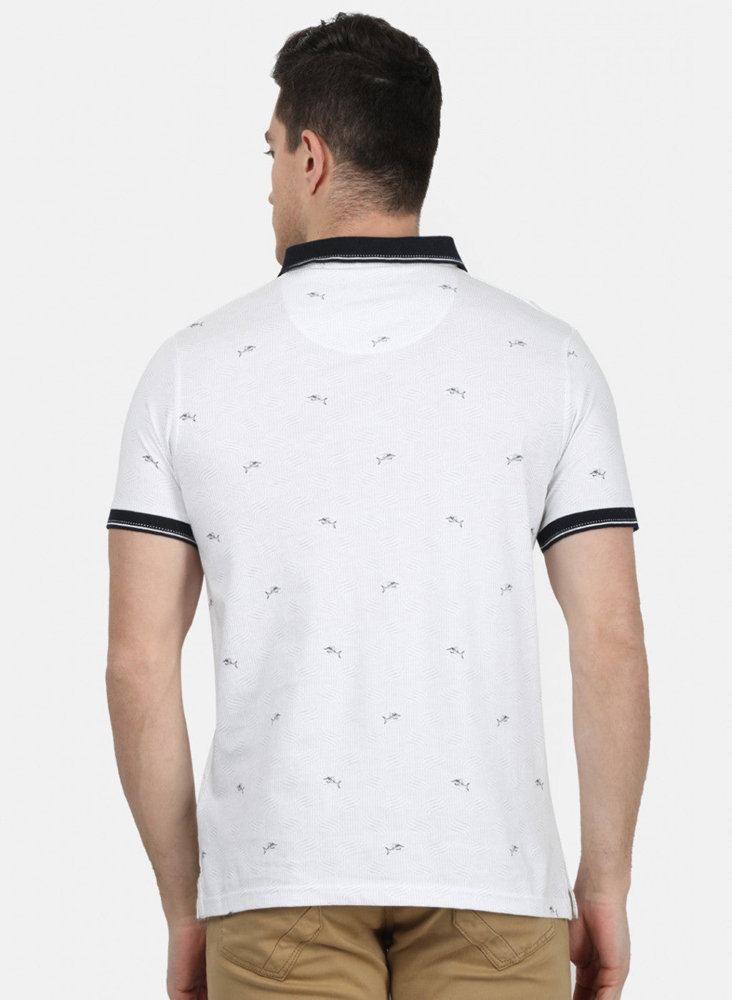 Mens White Printed T-Shirt