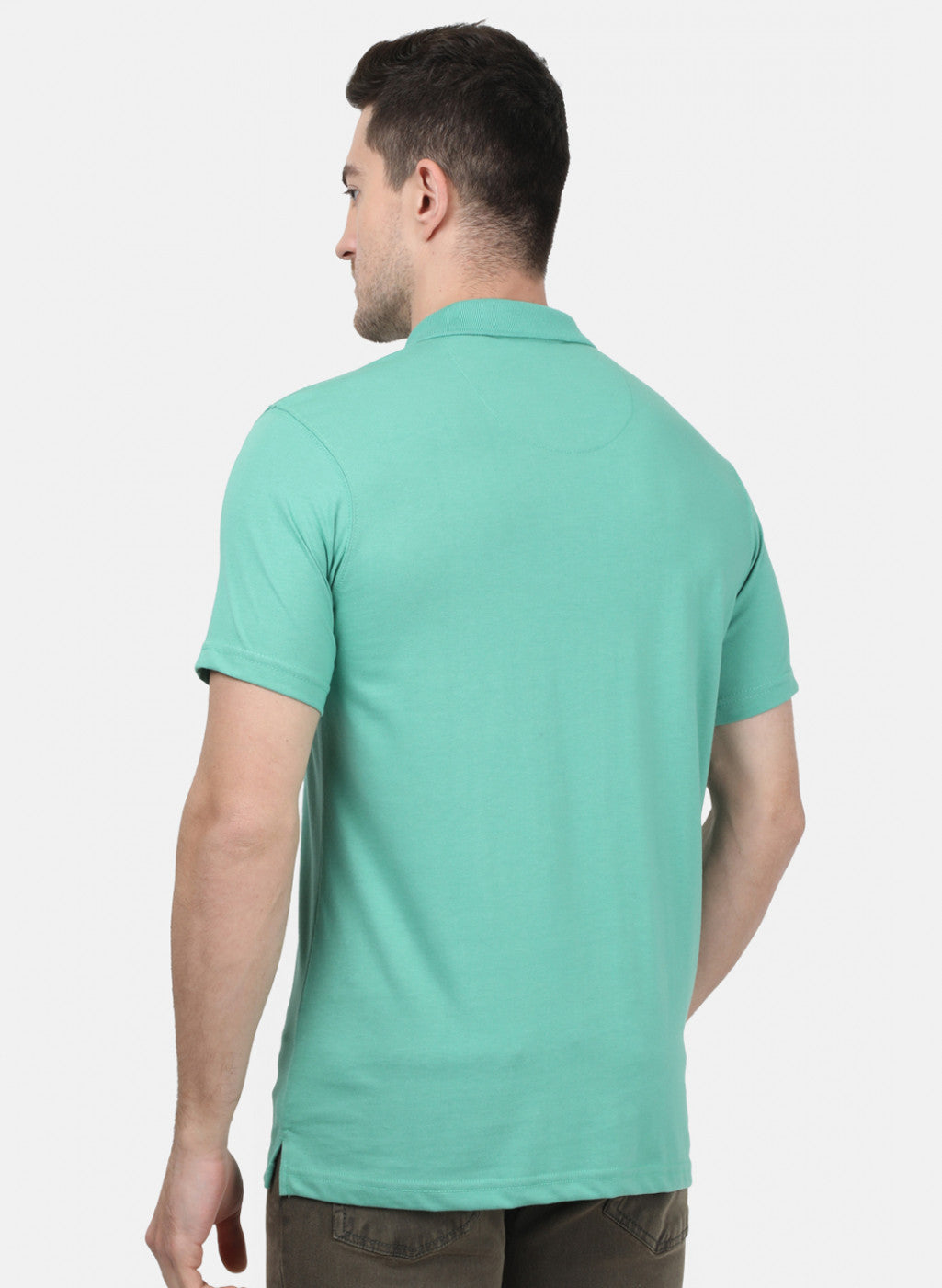 Mens Sea Green Plain T-Shirts
