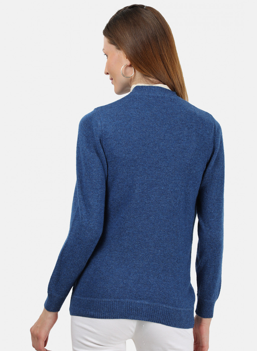 Women Blue Solid Cardigan