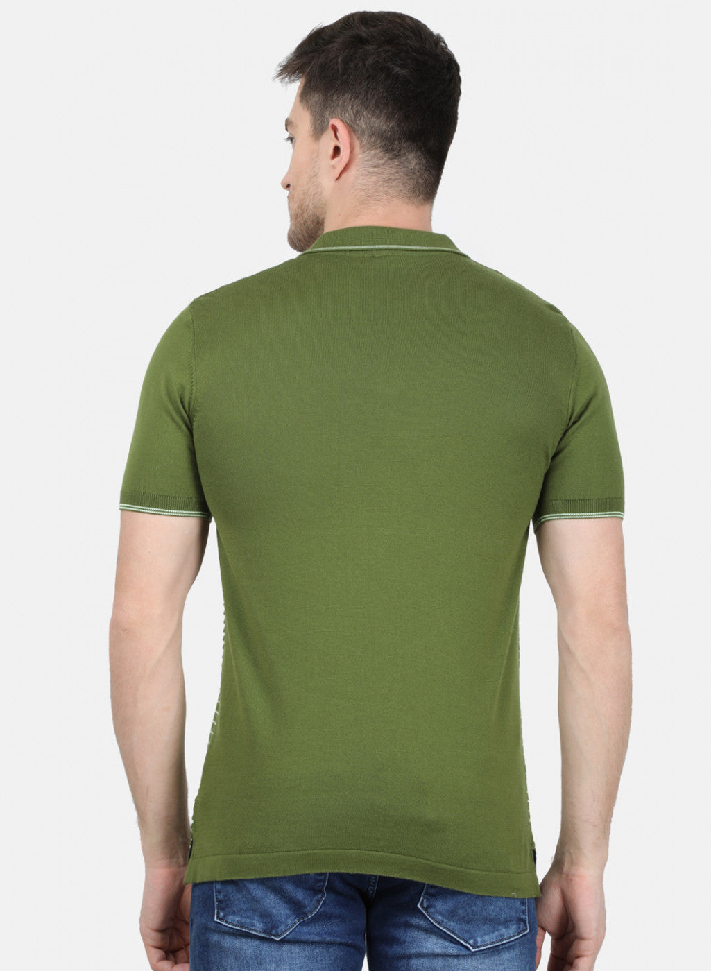 Mens Green Plain T-Shirt