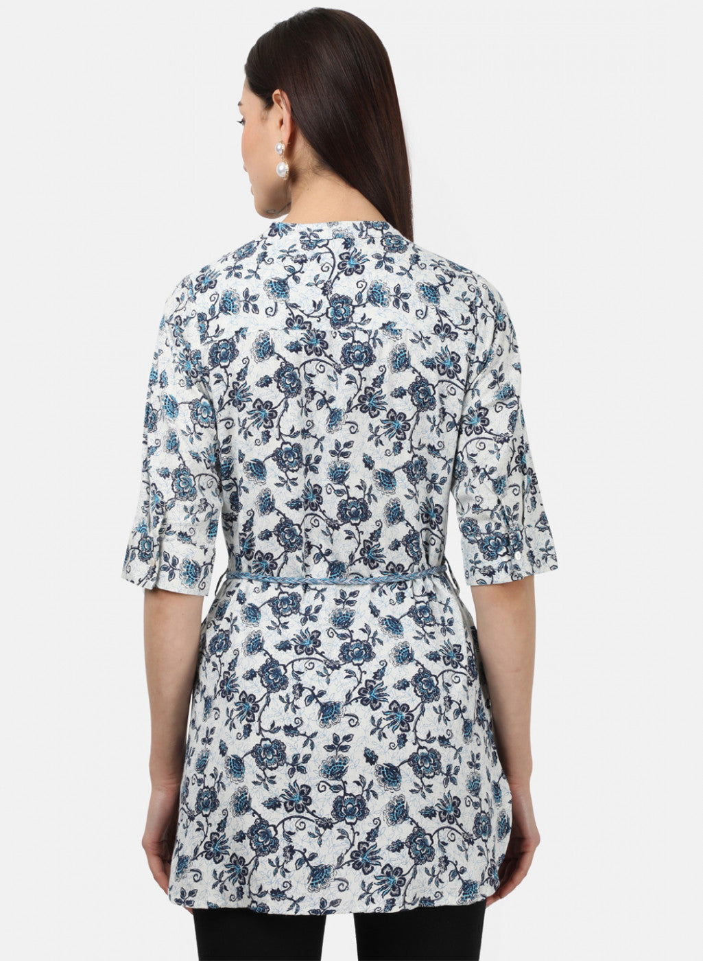 Womens Blue Printed Tops