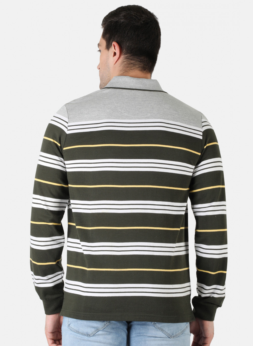 Men Grey Stripe T-Shirt