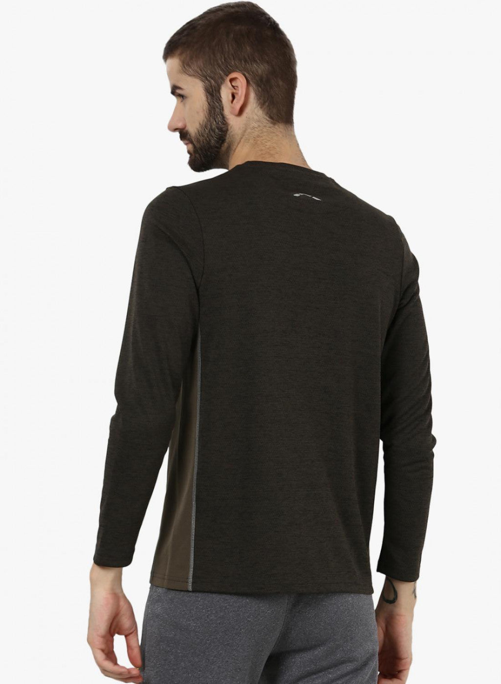 Rock.it Olive Milange Olive Round Neck Smart Fit T-Shirt