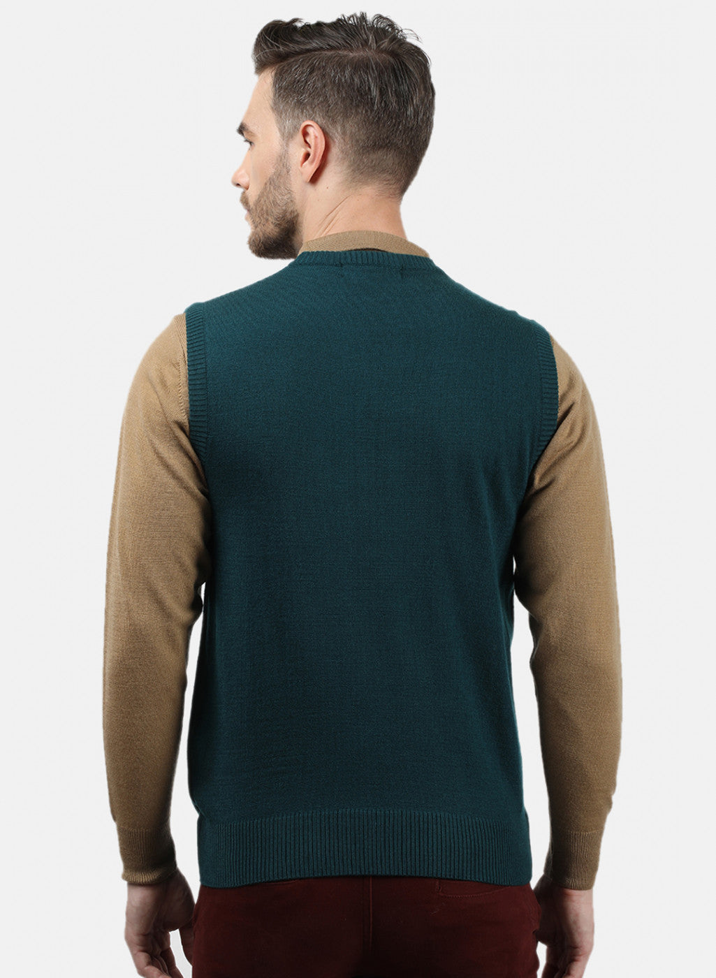 Men Blue Solid Sweater