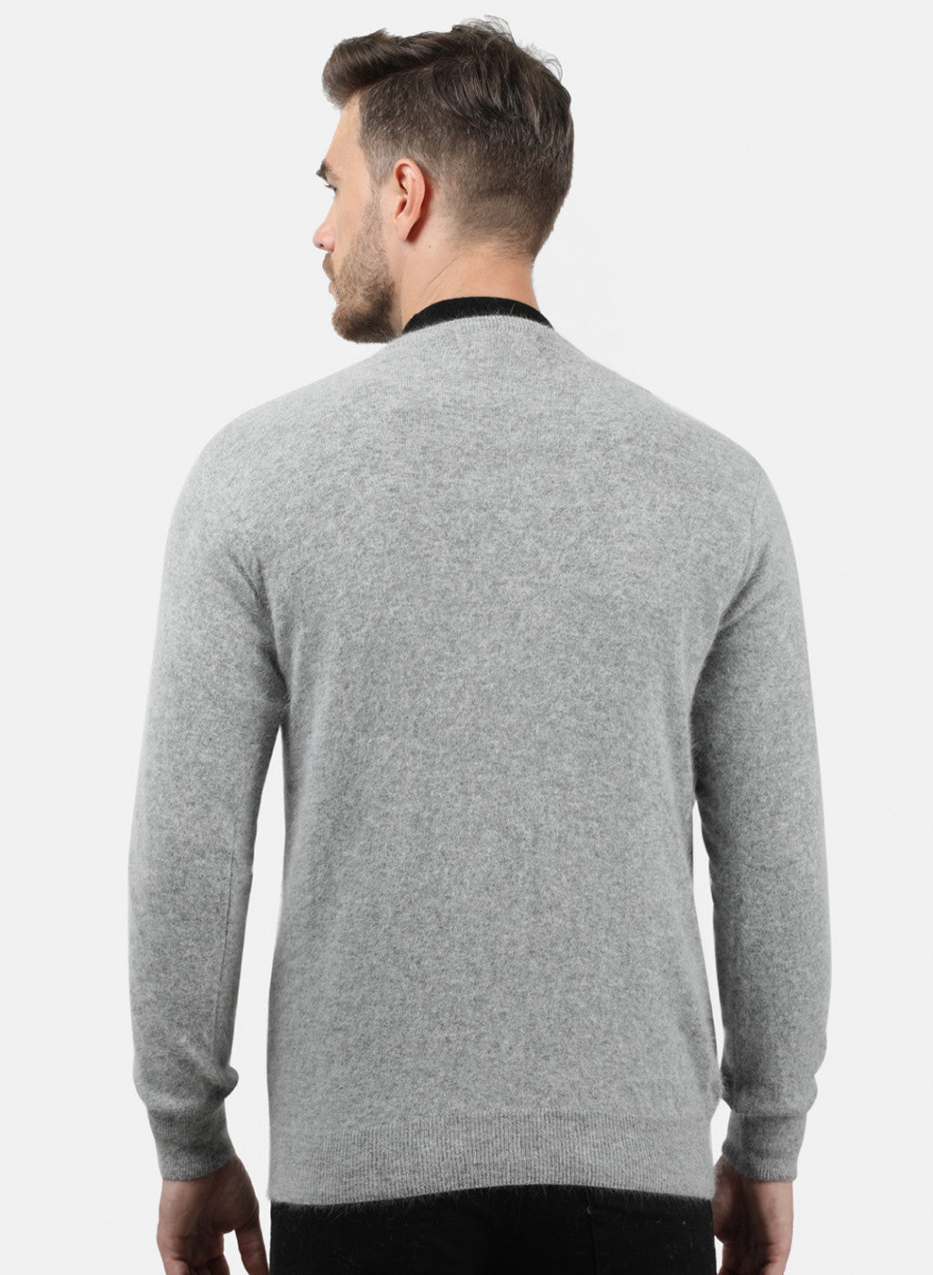 Men Grey Solid Pullover