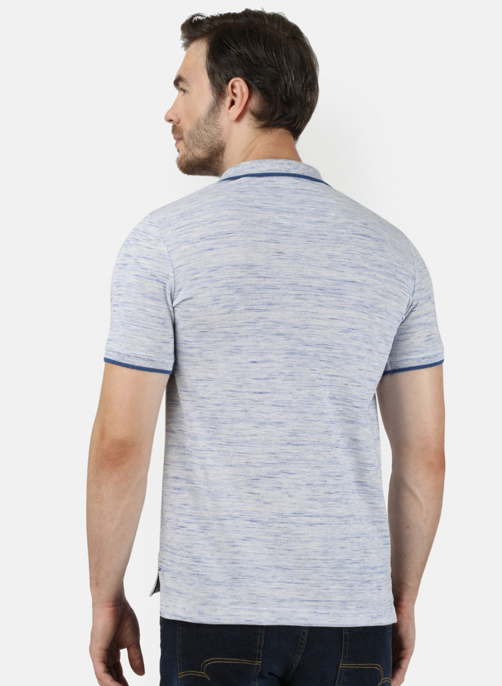 Mens Bluish Grey Printed T-Shirt