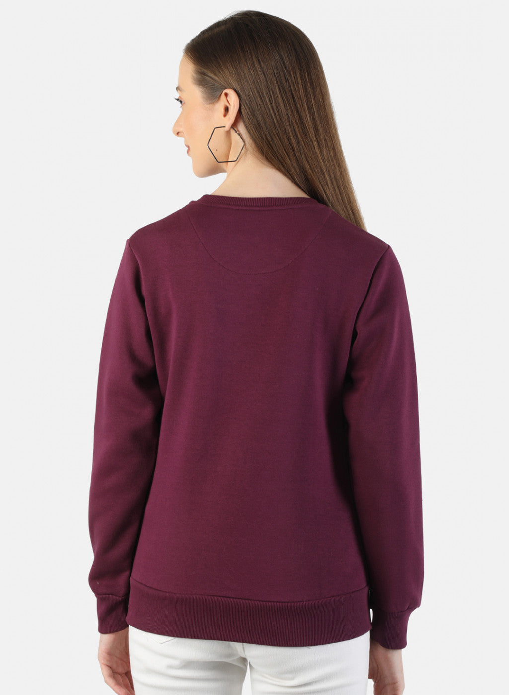 Women Purple Embroidered Sweatshirt