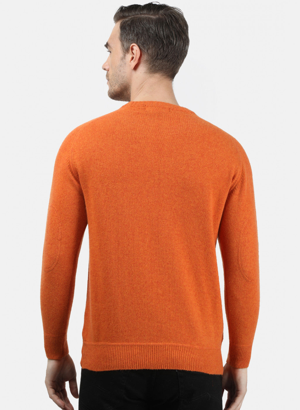 Men Orange Solid Pullover