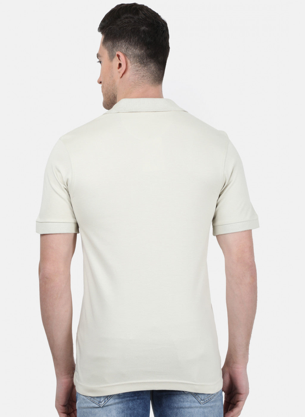 Mens Cream Plain T-Shirt